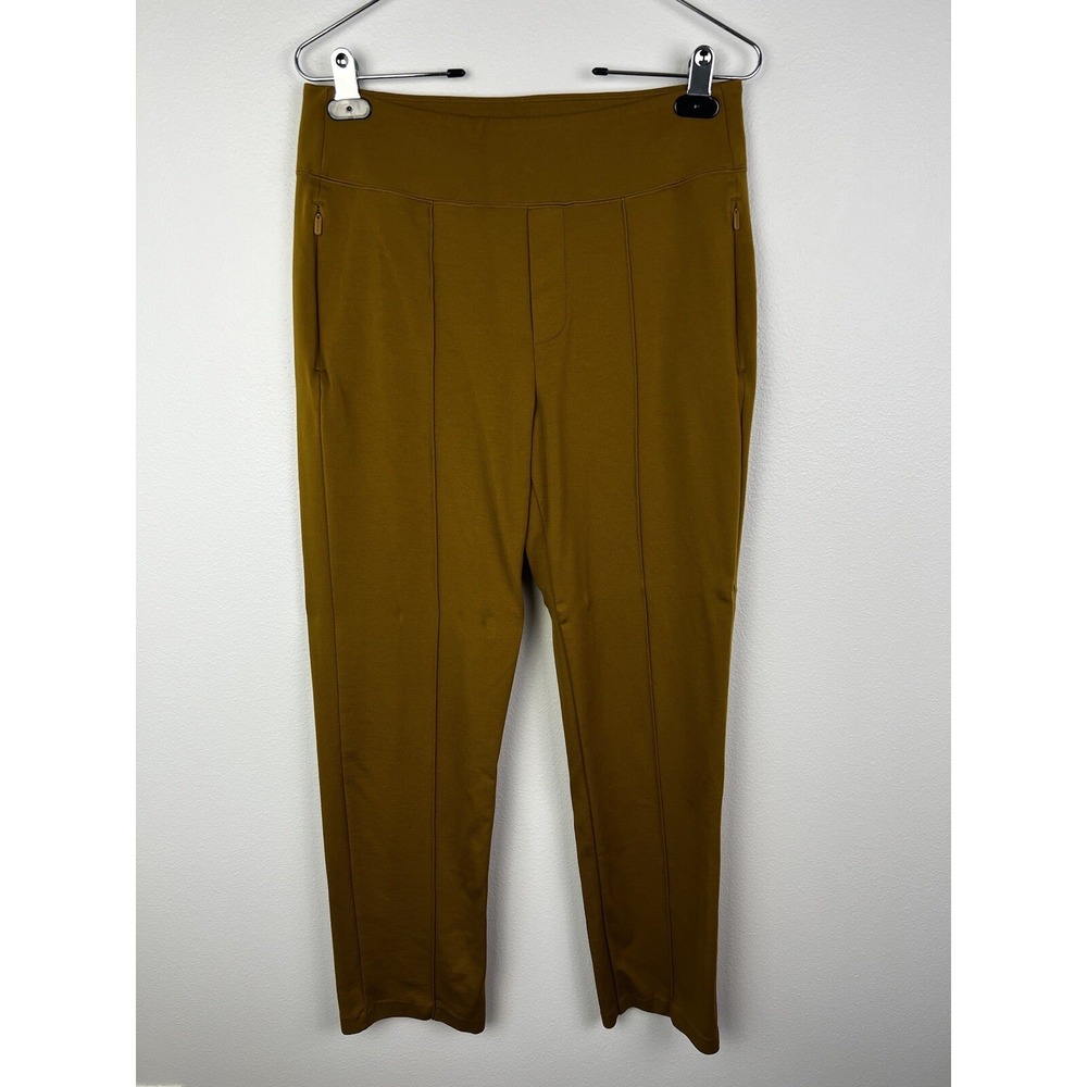 Athleta Pant Mustard Tapestry Gold‎ size 10 Zipper Pockets Business Tapered